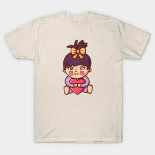 Little Cute Baby Girl Heart Ballon T-Shirt